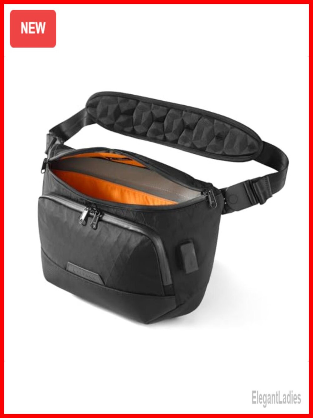 RFID-Blocking Sling Laptop Bag Water Resistant Messenger Crossbody
